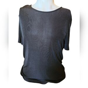 Womens Size Large Jaclyn Smith Black Semi Sheer Black Top‎